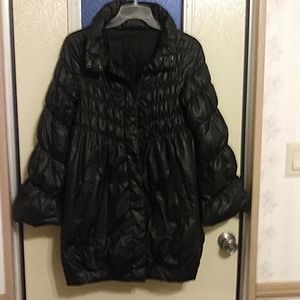 Emilyan Black Quilted 3/4 Length Coat